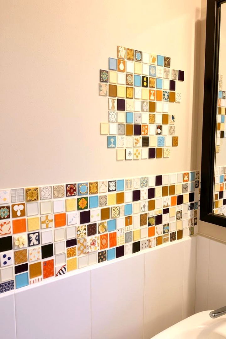 Custom Mosaic Collage - 22 Half-wall Tile Bathroom Ideas