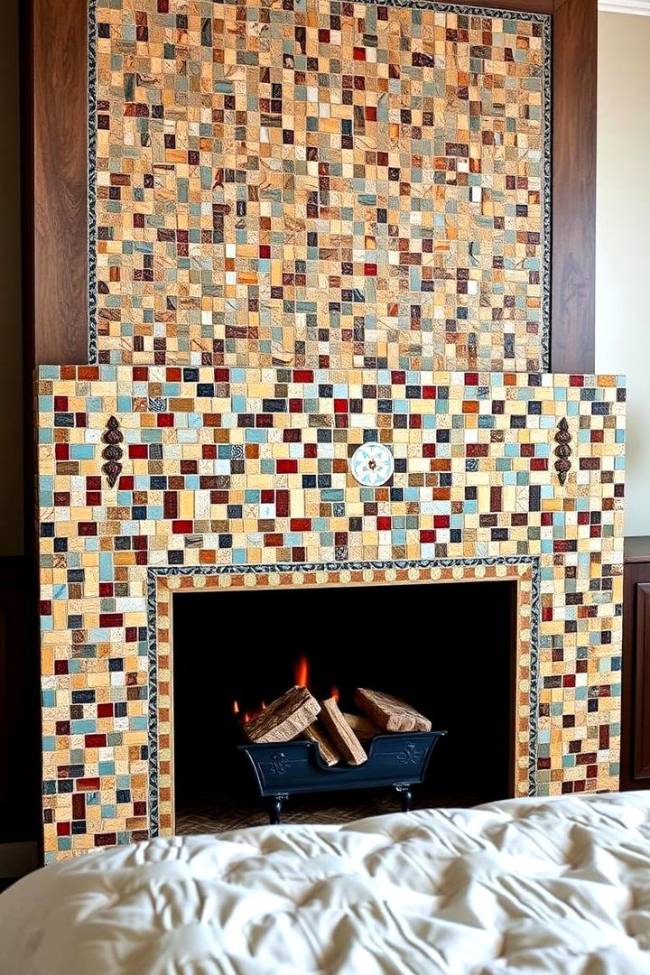 Custom Mosaic Tiling - 22 Bedroom Fireplace Ideas