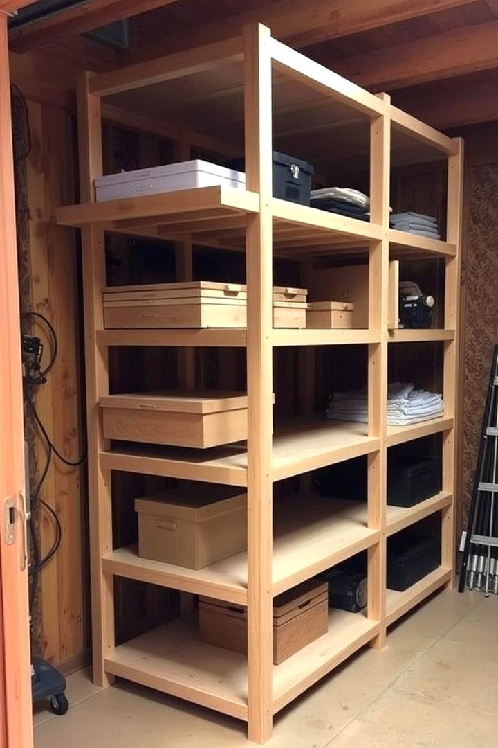 Custom Multi Tier Shelving - 22 Shed Shelving Ideas