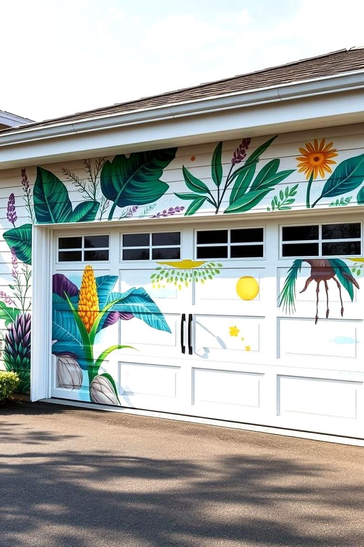 Custom Painted Eco Designs - 22 Green Garage Door Ideas