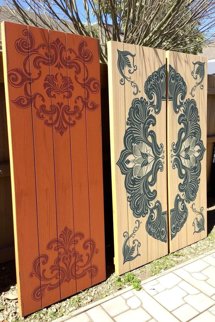 Custom Painted Pallet Panels - 22 Pallet Fence Ideas