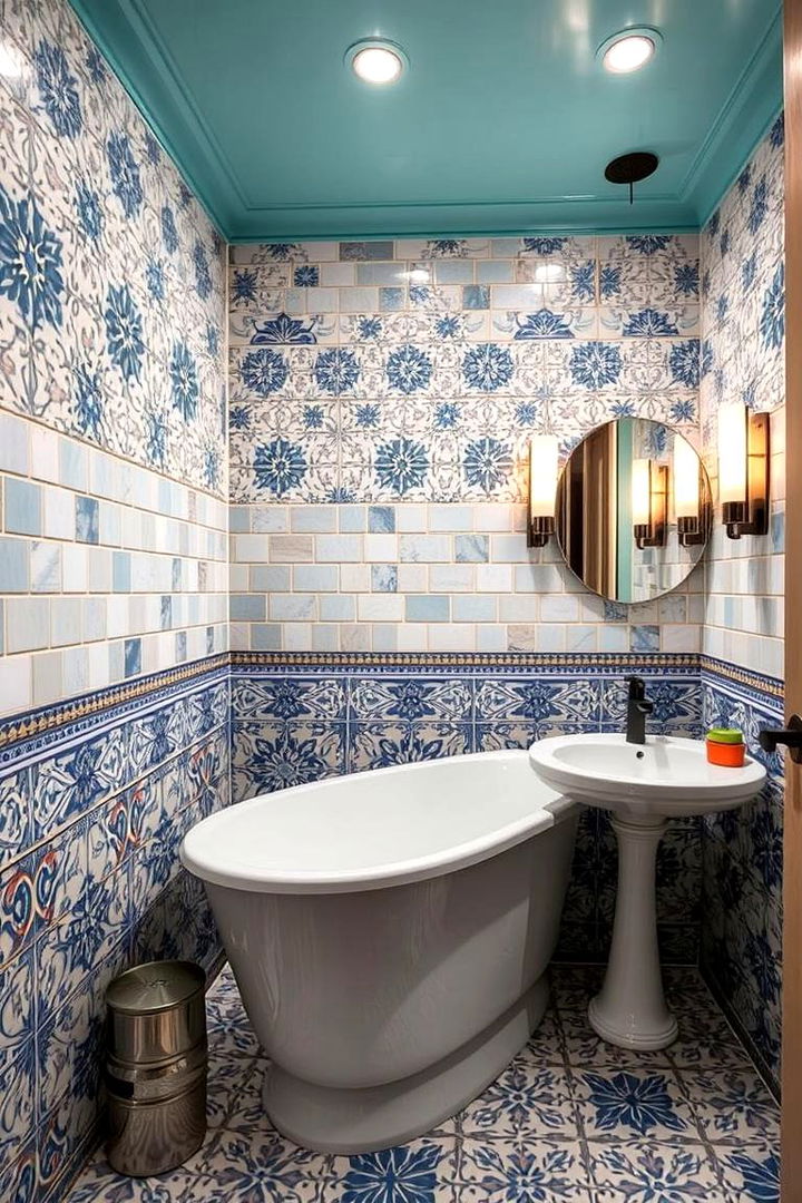 Custom Patterned Ceramic Tiles - 22 Bathroom Flooring Ideas