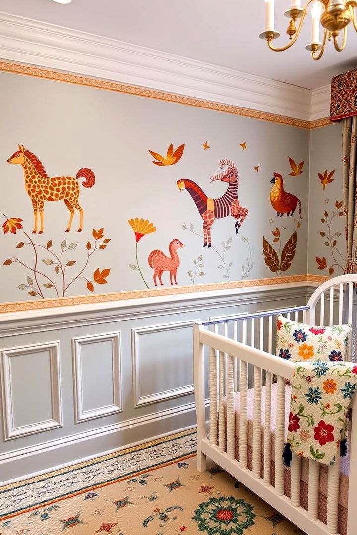 Custom Patterned Inlays - 22 Wainscoting Nursery Ideas