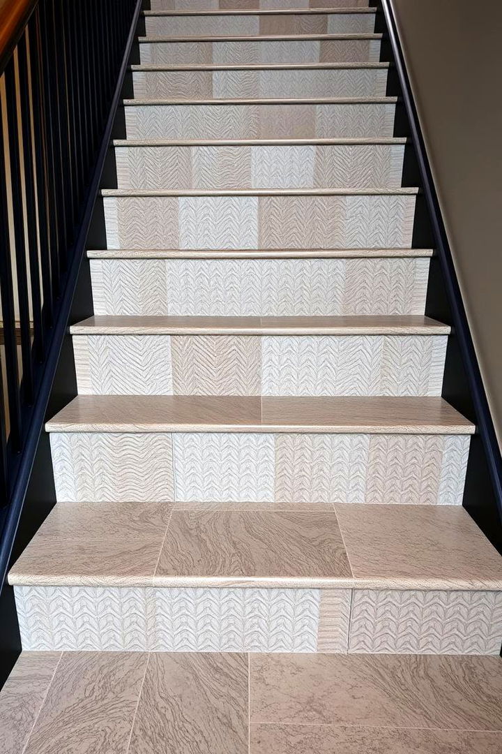 Custom Patterns with Texture - 22 Painted Stair Ideas