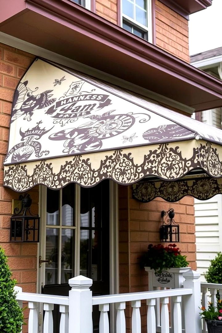 Custom Printed Awning for Personality - 22 Front Porch Awning Ideas