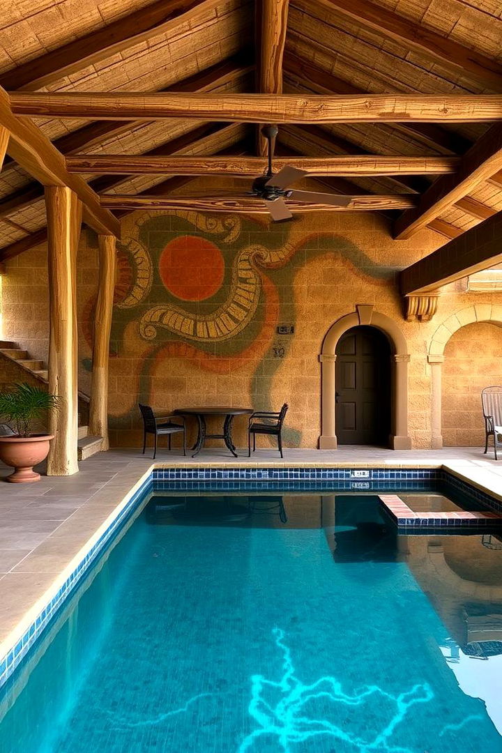 Custom Rustic Murals - 22 Rustic Pool House Ideas