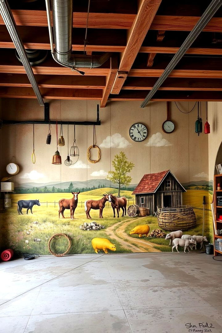 Custom Rustic Murals - 22 Rustic Garage Ideas
