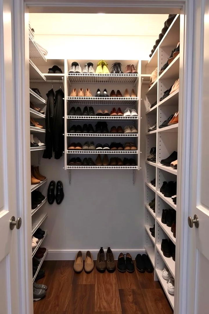 Custom Shoe Storage Entry Closet - 22 Entry Closet Ideas