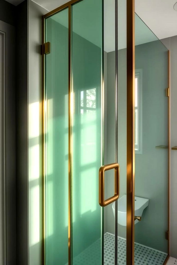 Custom Shower Enclosures - 22 Green and Gold Bathroom Ideas
