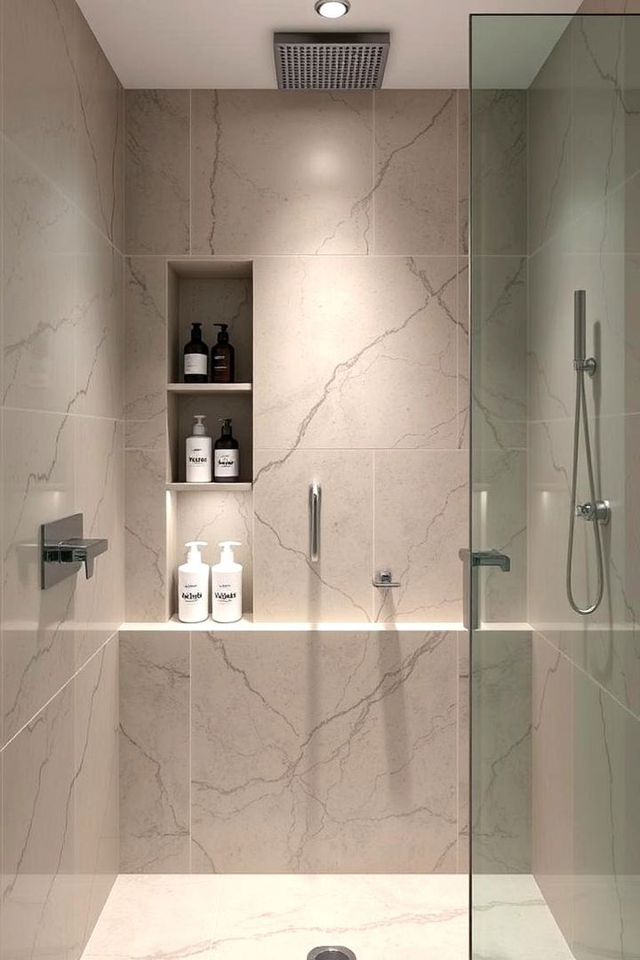 Custom Shower Niches - 22 Apartment Bathroom Ideas