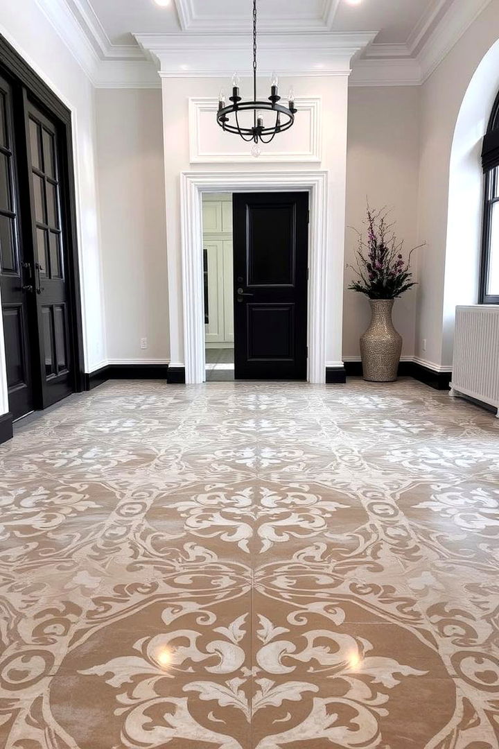 Custom Stenciled Concrete Floors - 22 Concrete Floor Ideas