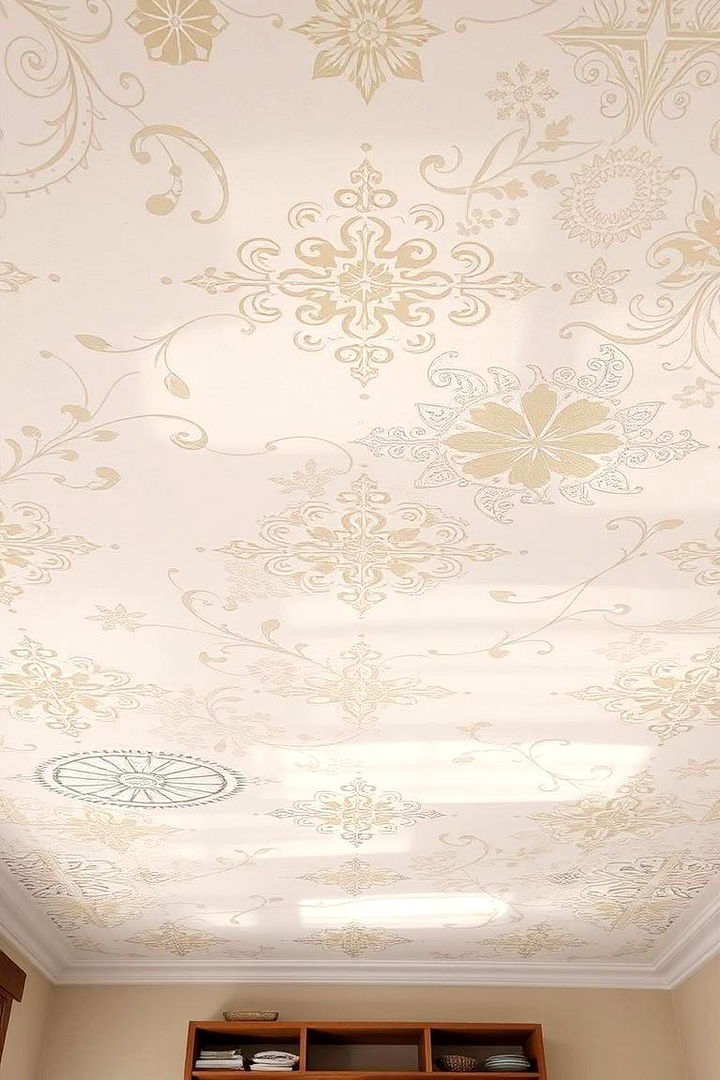 Custom Stencils for Artistic Flair - 22 Ceiling Paint Ideas