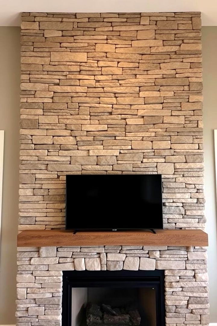 Custom Stone Mantels - 22 Tv Over Fireplace Ideas