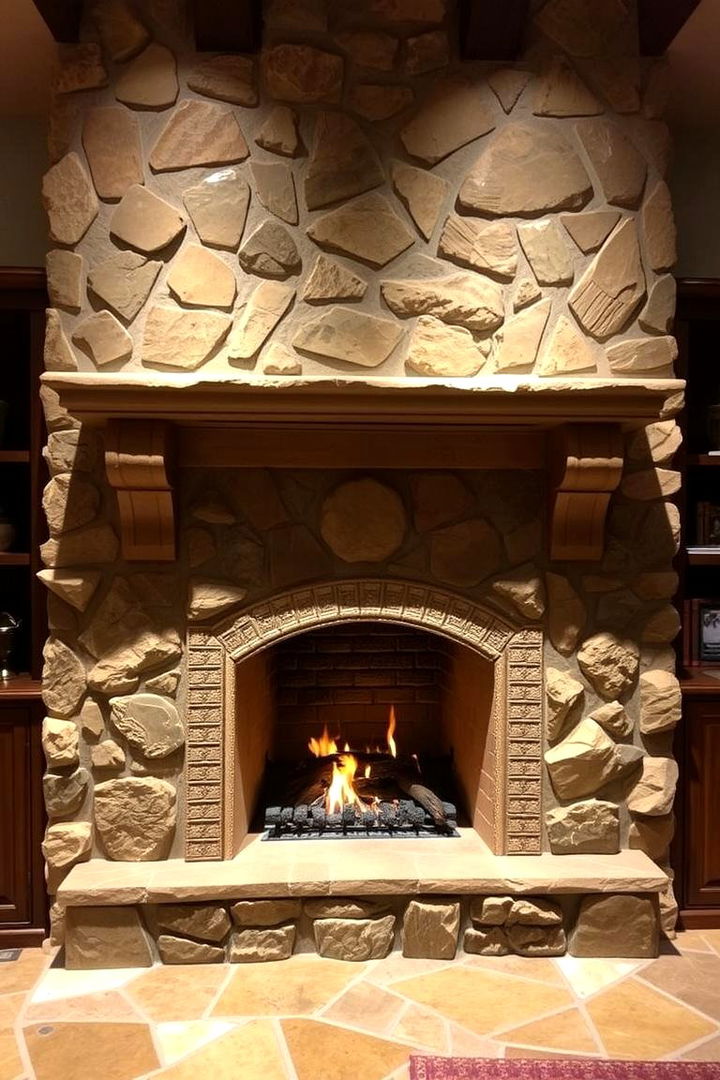 Custom Stonework Embellishments - 22 Rustic Fireplaces