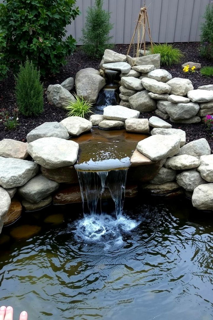 Custom Stonework Feature - 22 Small Pond Ideas With Waterfalls