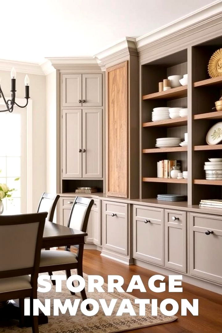 Custom Storage Solutions for Dining - 22 Modern Farmhouse Dining Room Ideas