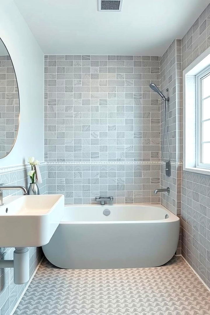 Custom Tile Patterns for Visual Interest - 22 Scandinavian Bathroom Ideas