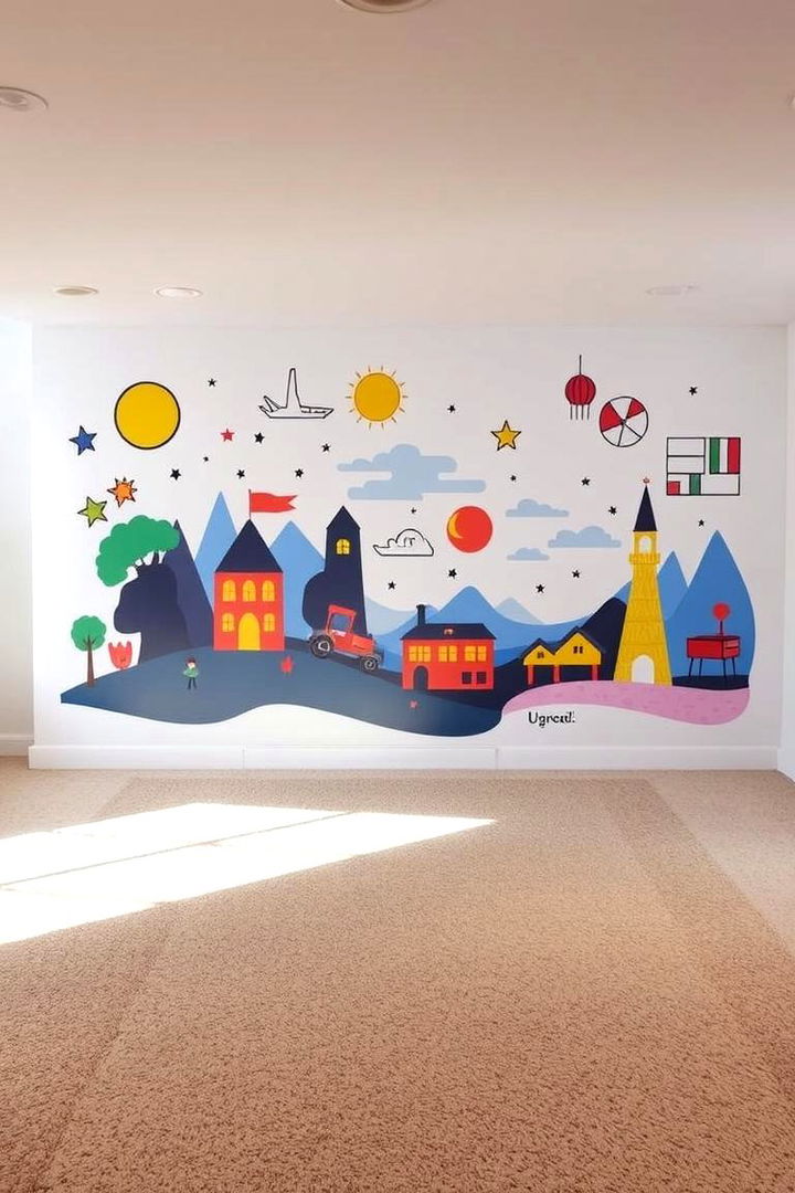 Custom Wall Murals - 22 Basement Accent Wall Ideas