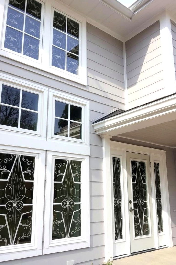Custom Windows and Door Highlights - 22 Light Grey House With White Trim Design Ideas