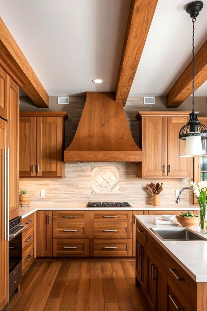 Custom Wood Accents - 22 Barndominium Kitchen Ideas