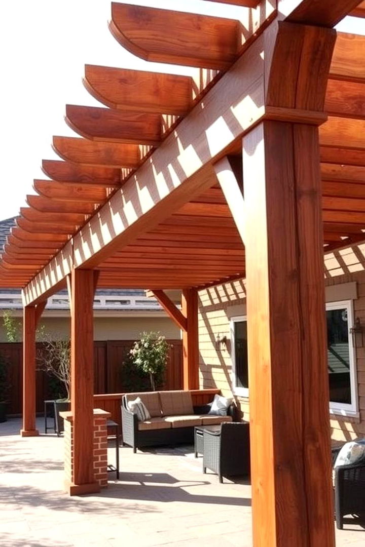 Custom Wood Slat Pergola - 22 Covered Deck Ideas