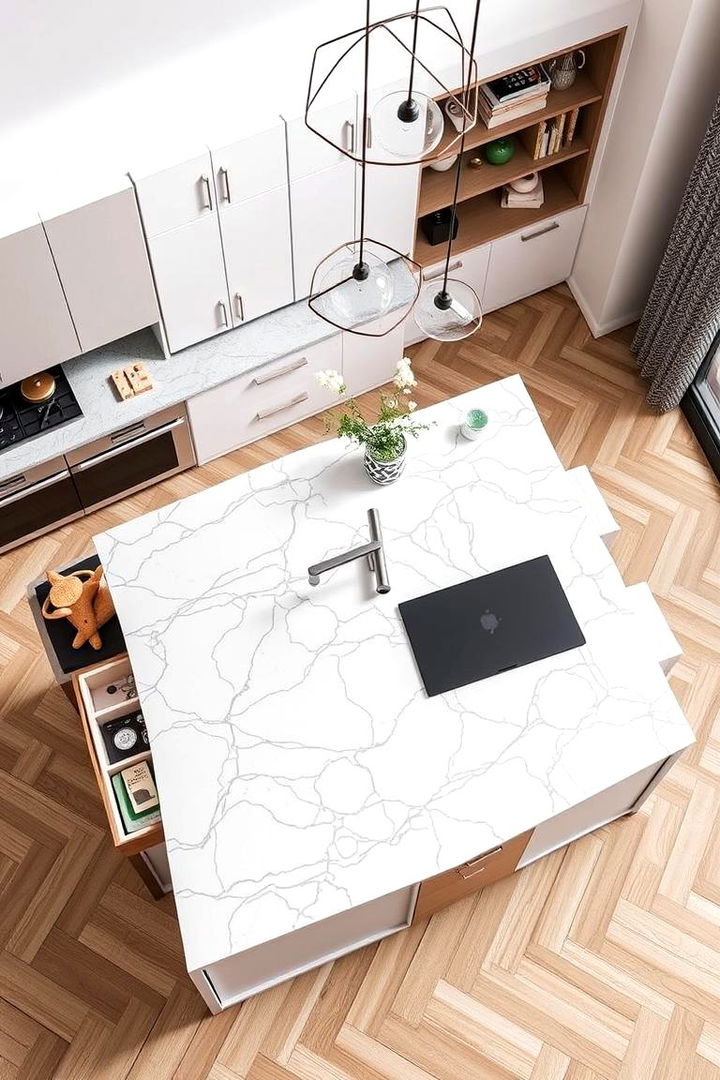 Customizable Adaptive Hub - 22 Marble Kitchen Island Ideas