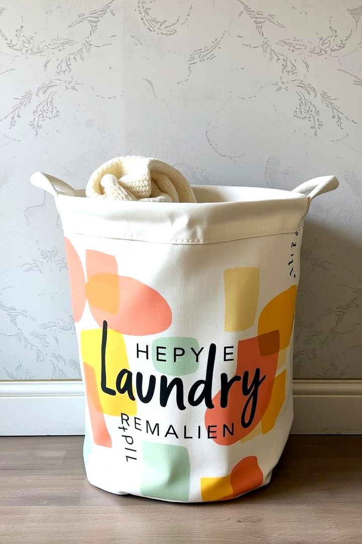 Customizable Canvas Laundry Baskets for Style - 22 Laundry Basket Storage Ideas