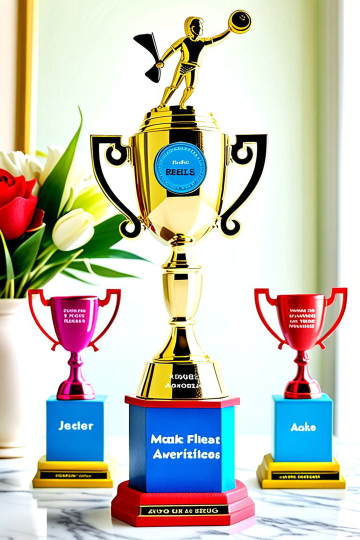 Customizable DIY Trophy Centerpiece - 22 Graduation Centerpiece Ideas