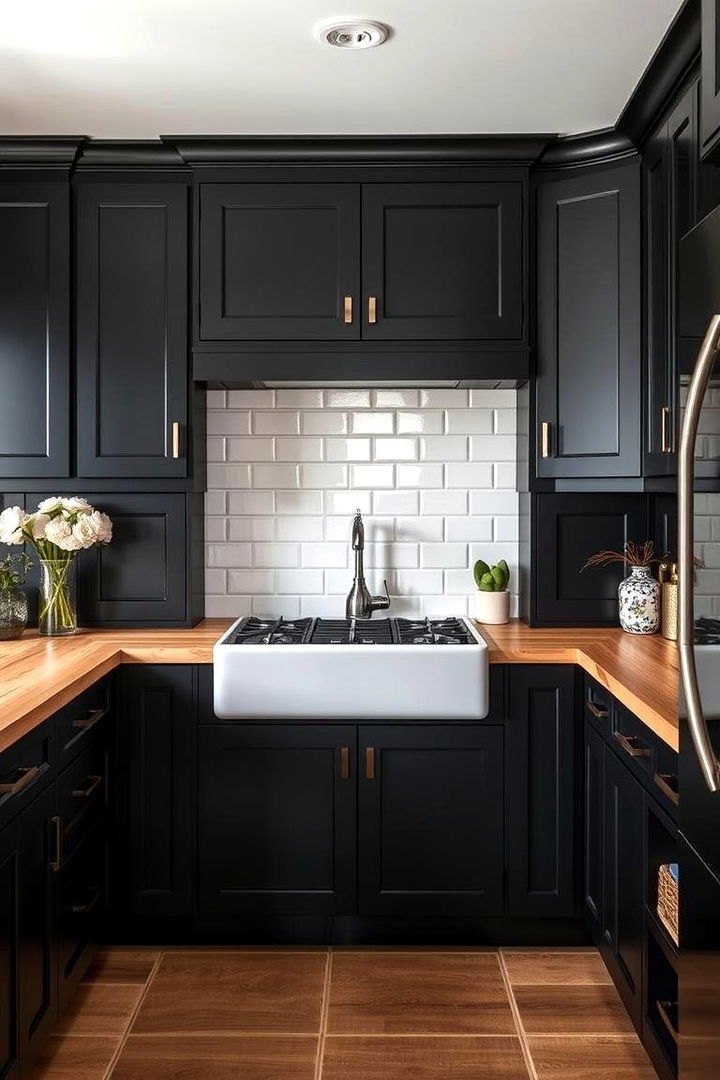 Customizable Design Options - 22 Kitchen With Black Cabinets And Wood Countertops Ideas