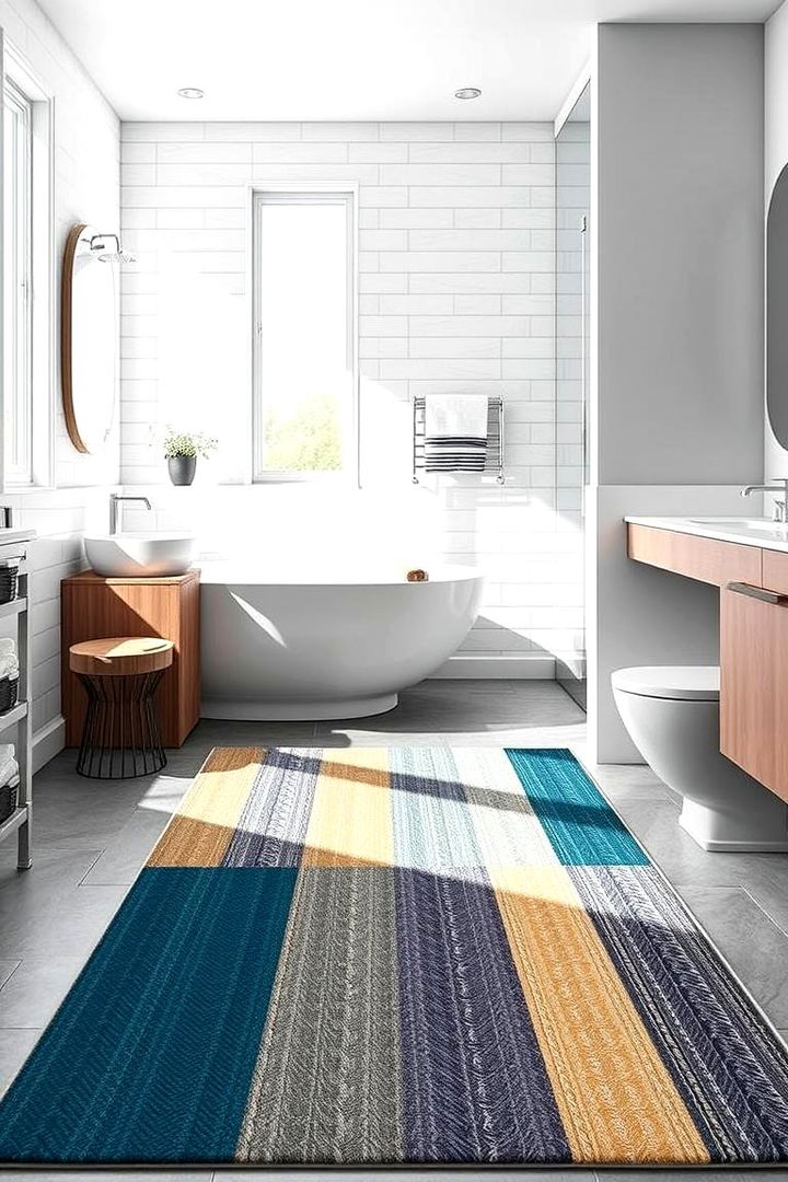 Customizable Designer Contemporary Impressions - 22 Bathroom Rug Ideas