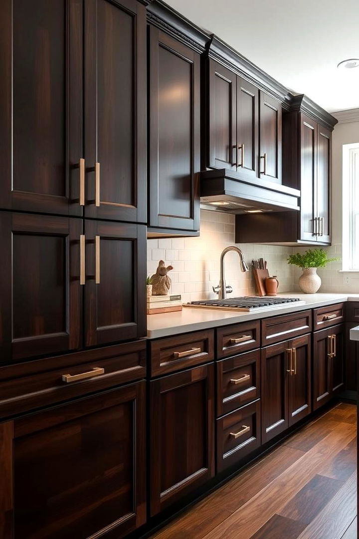 Customizable Designs - 22 Dark Wood Kitchen Cabinets