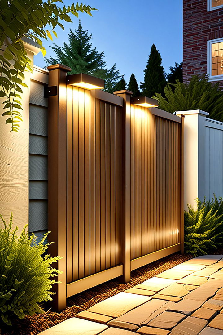 Customizable Dimmer Controls on Fence Lights - 22 Fence Lighting Ideas