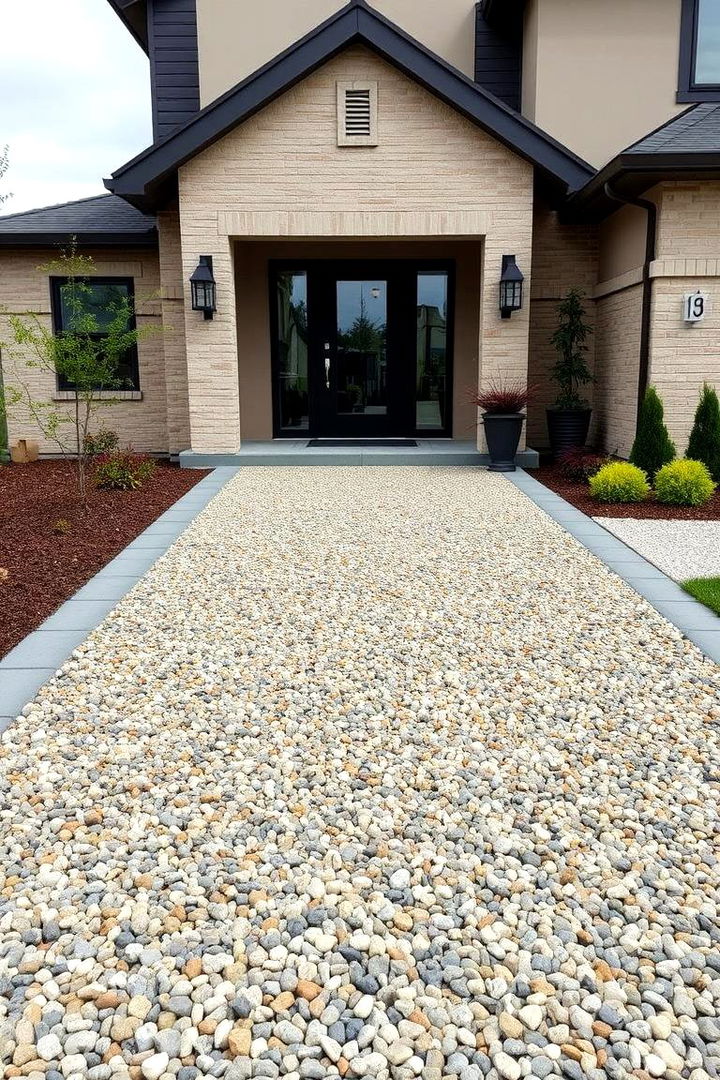 Customizable Gravel Layout for Home Entry - 22 Gravel Driveway Ideas