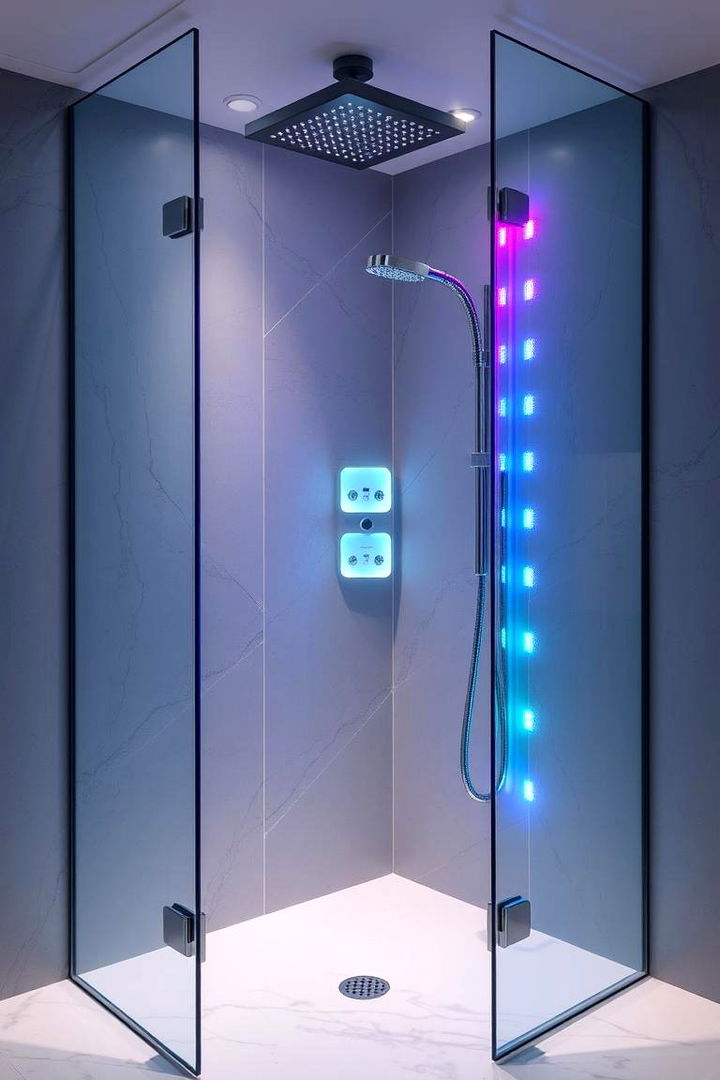Customizable LED Accents - 22 Shower Surround Ideas