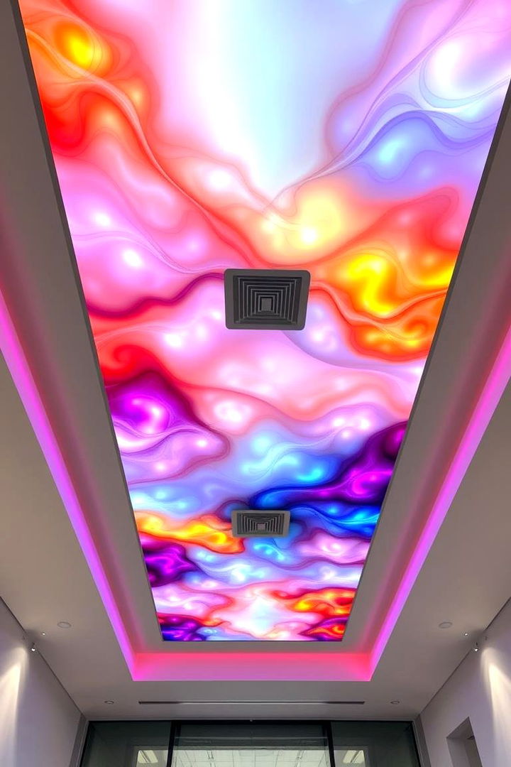 Customizable LED Art Panels - 22 Man Cave Ceiling Ideas