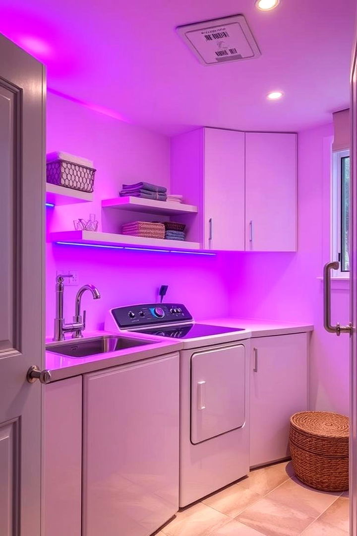 Customizable Lighting for Mood - 22 Laundry Room Lighting Ideas