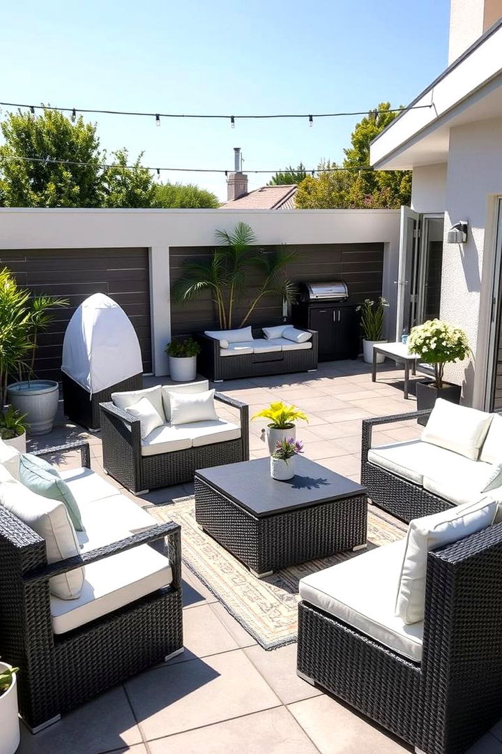 Customizable Modular Components - 22 Black and White Patio Ideas