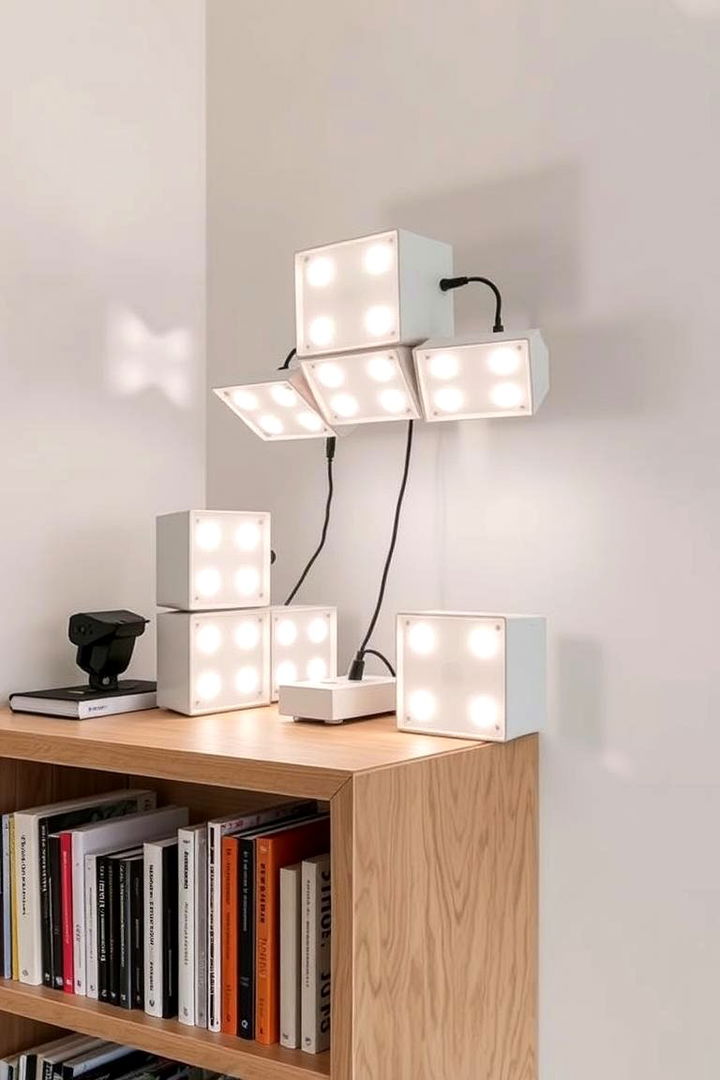 Customizable Modular Lights - 22 Bookshelf Lighting Ideas
