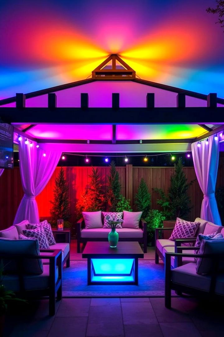 Customizable Multi Color LED Systems - 22 Gazebo Lighting Ideas