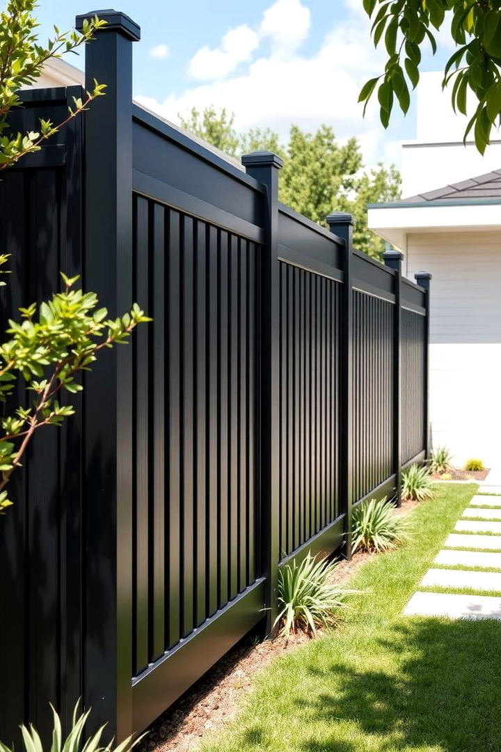 Customizable Panel Fence in Black - 22 Black Fence Ideas