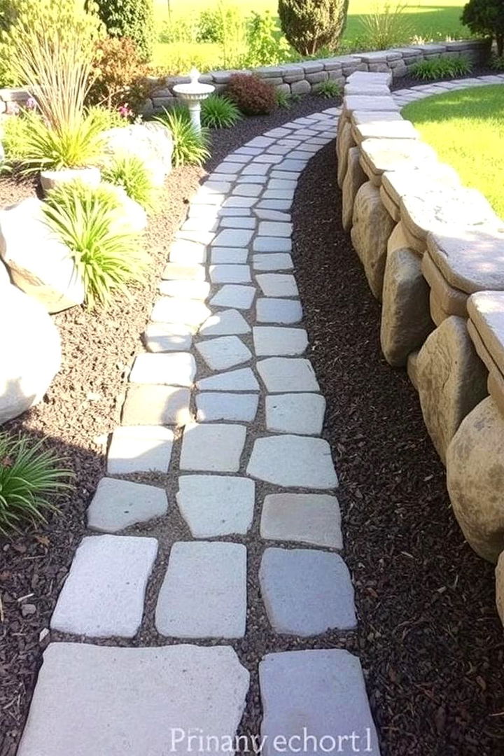 Customizable Patterned Stone Lane - 22 Stone Garden Edging Ideas