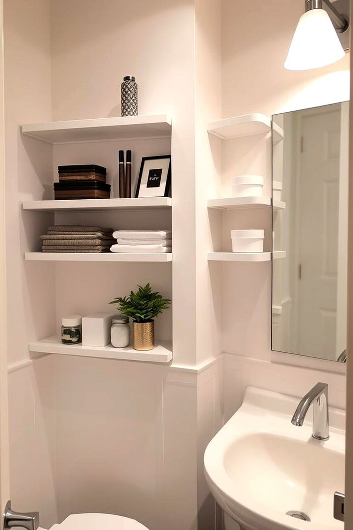 Customizable Shelving Arrangements for Personalized Style - 22 Small Bathroom Shelving Ideas