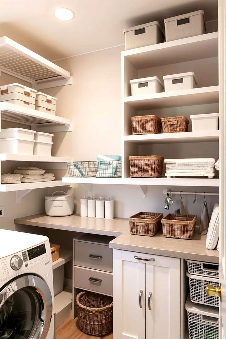Customizable Shelving - 22 Modern Laundry Room Ideas