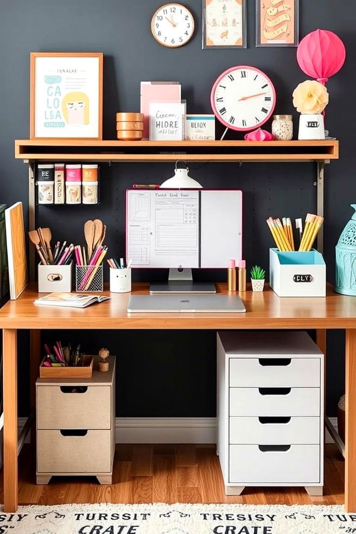 Customizable Stationery and Desk Area - 22 Girl Room Ideas for 10-year-olds