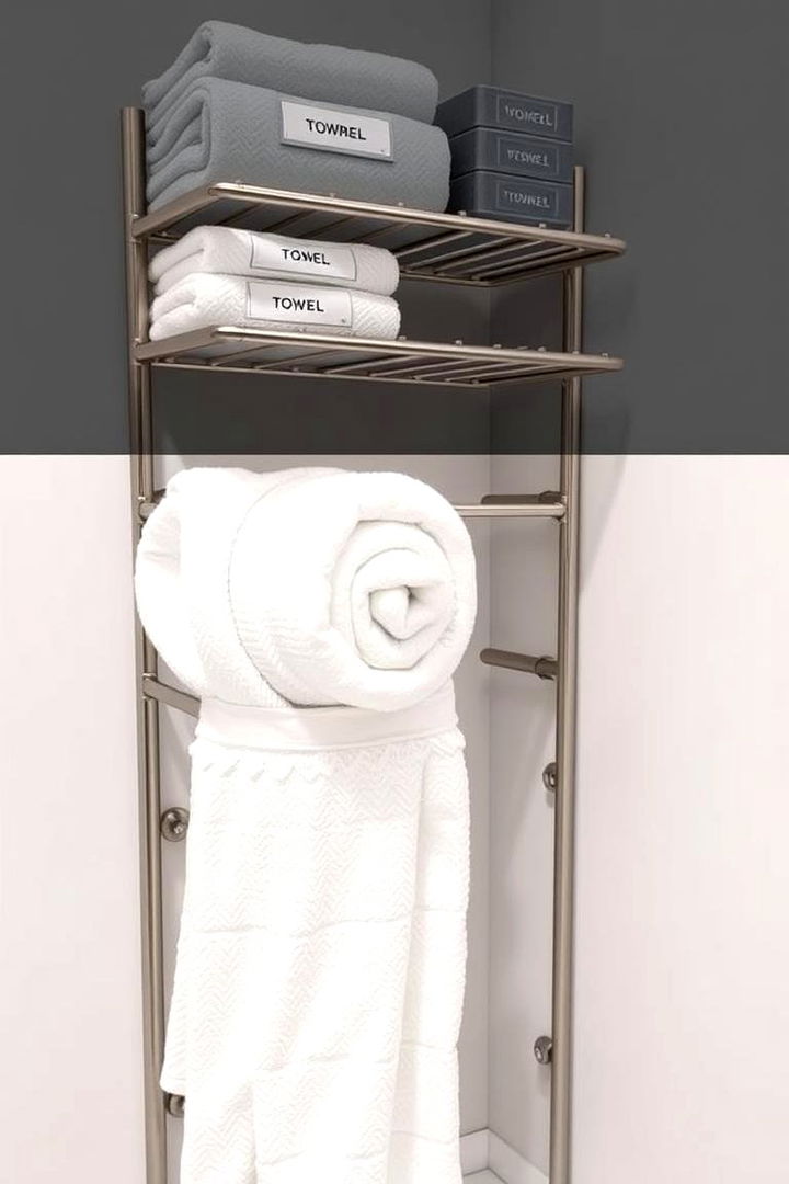 Customizable Towel Rack with Labels - 22 Towel Display Ideas