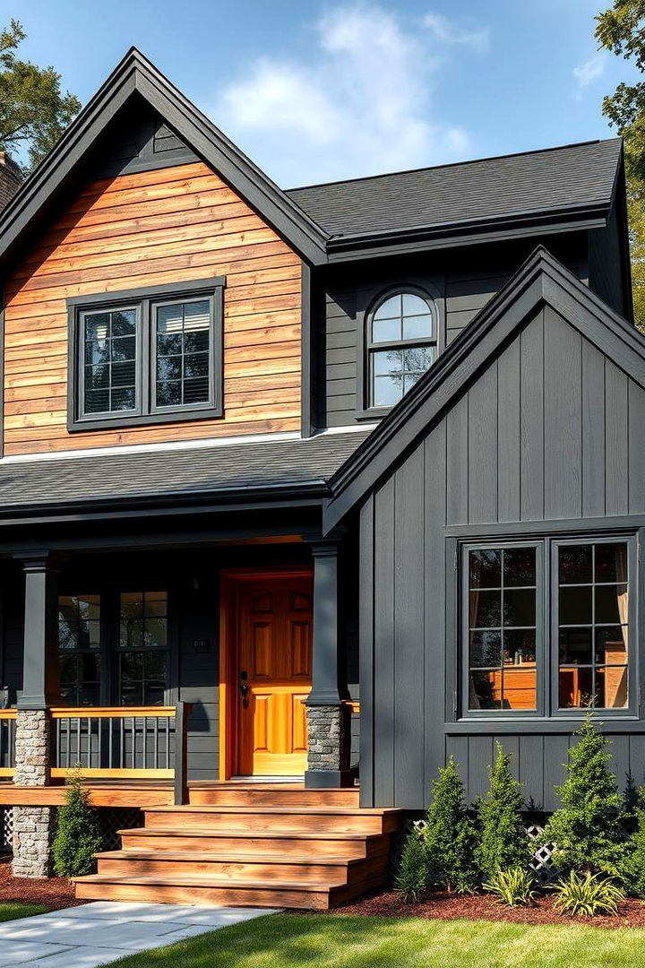 Customization and Unique Detailing - 22 Black House With Cedar Accents