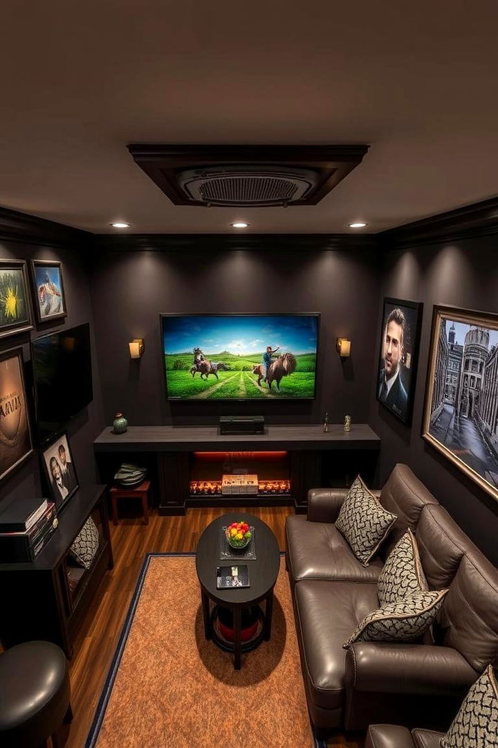 Customized Artwork Walls - 22 Man Cave Living Room Ideas