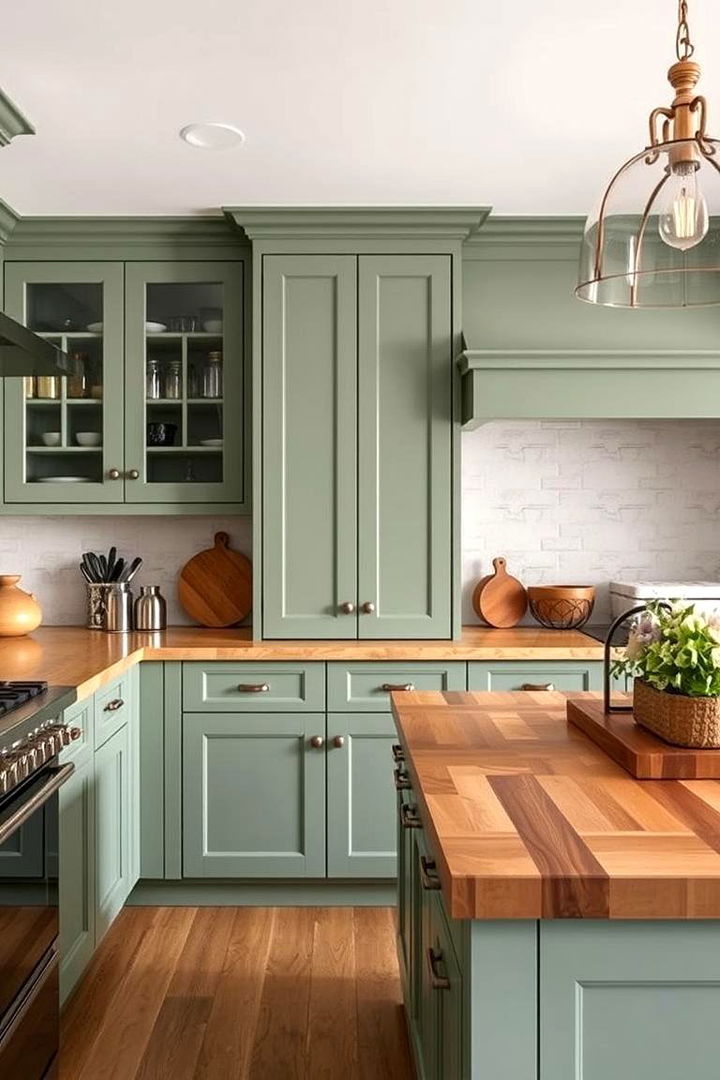 Customized Cabinetry Options - 22 Sage Green Kitchen Cabinets With Butcher Block Countertops