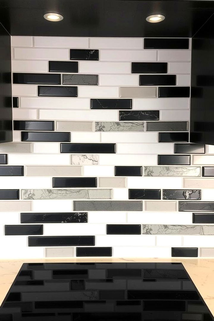 Customized Contemporary Layouts - 22 Black and White Kitchen Backsplash Ideas