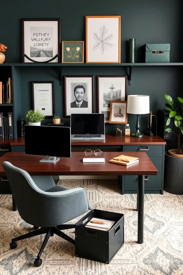 Customized Dark Green Work Essentials - 22 Dark Green Home Office Ideas